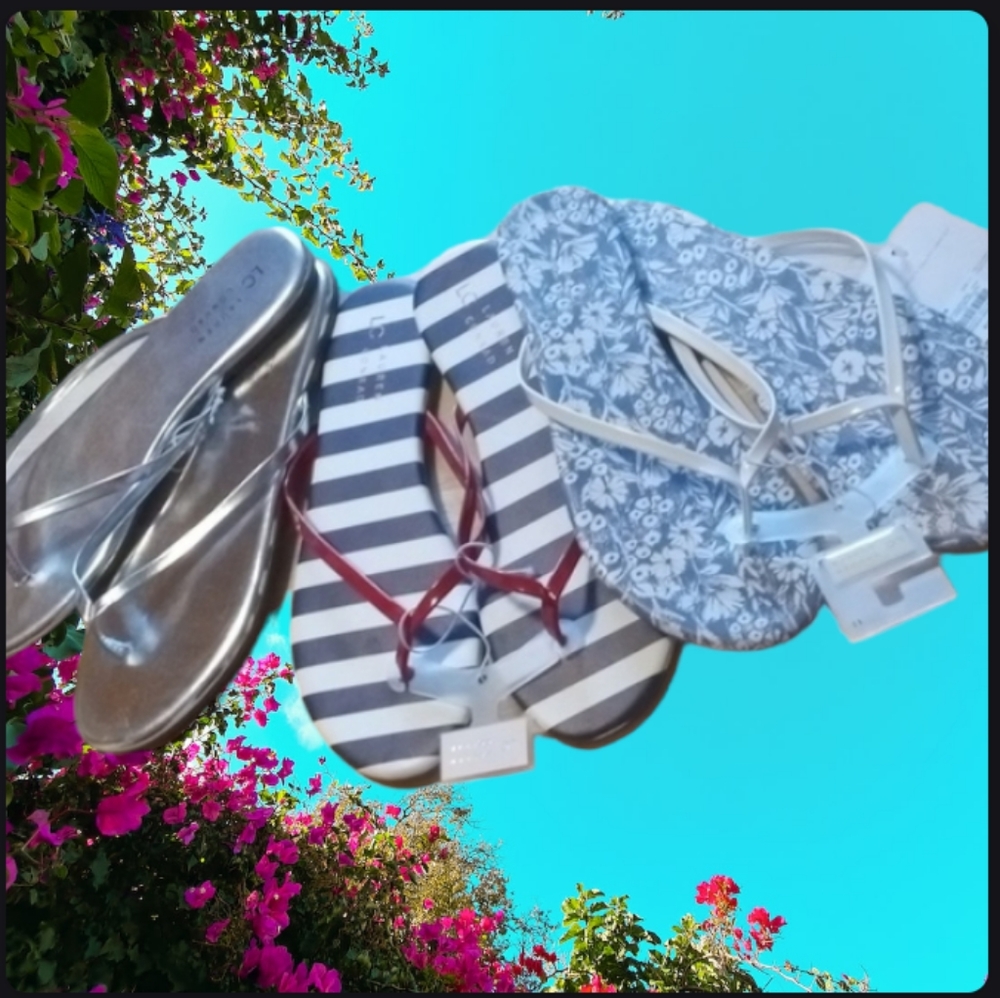 🌺LC Lauren Conrad Bundle of 3 Pairs of Honey 2 Flip Flop Sandals (X3 pairs)•NWT